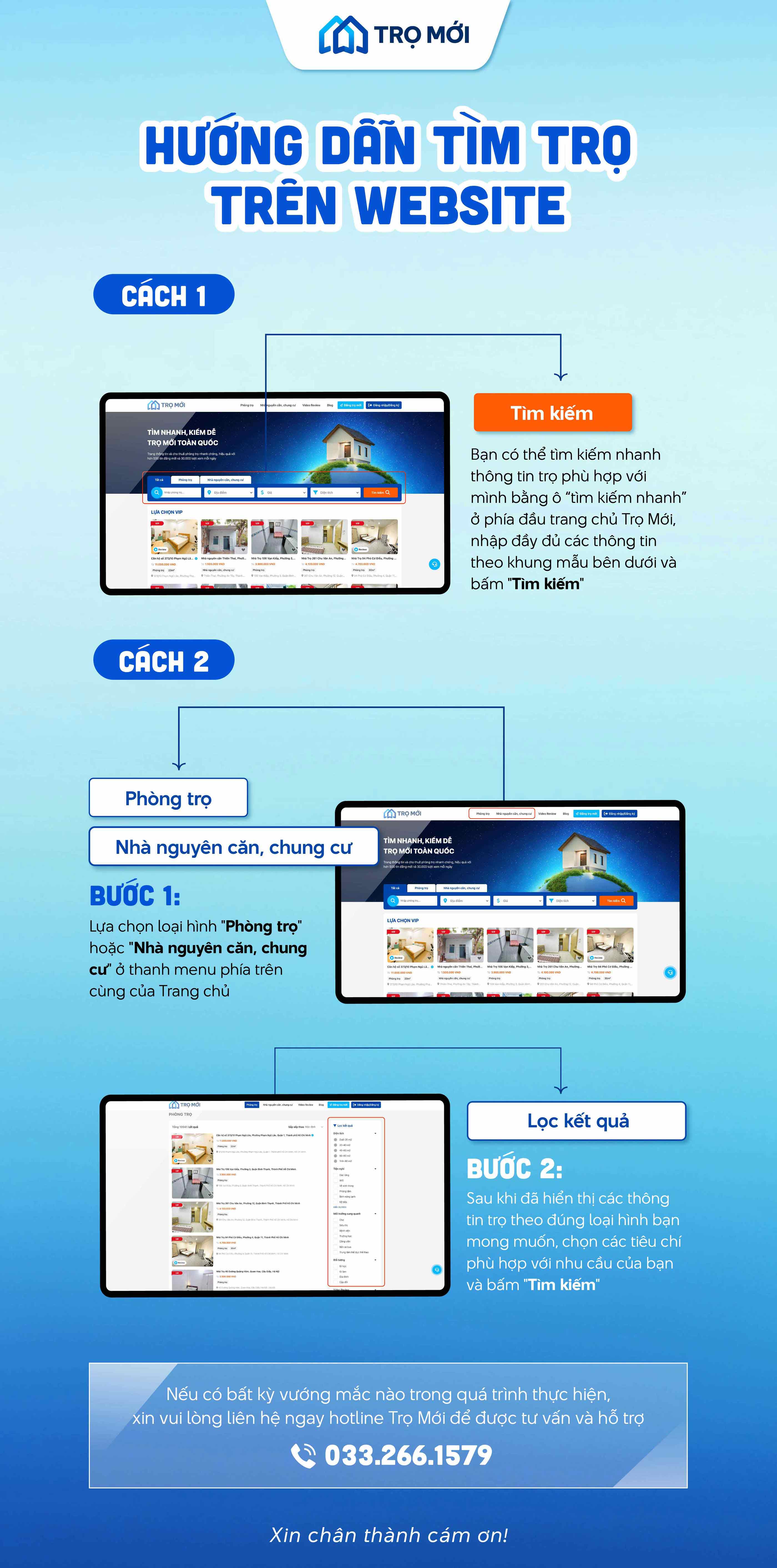Hướng dẫn tìm kiếm trọ